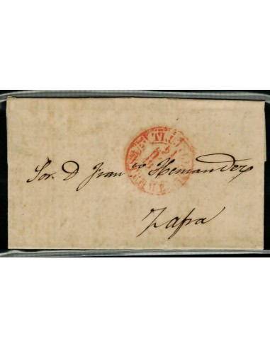 FA1666D, PREFILATELIA. 1845, 21 de diciembre. Sobrescrito circulado de Trujillo a Zafra