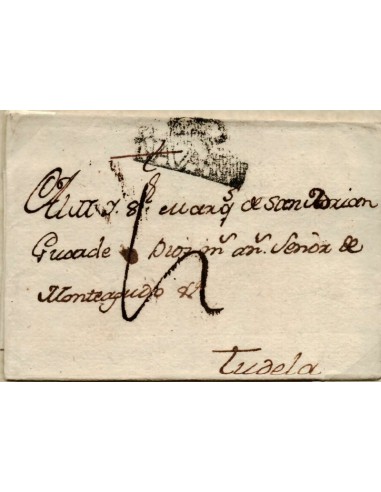 FA0831B, PREFILATELIA. (1768-78ca). Sobrescrito circulado de Pamplona a Tudela