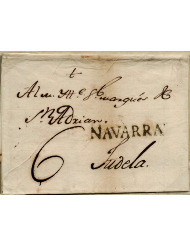 FA0831C, PREFILATELIA. 1778. Sobrescrito circulado de Pamplona a Tudela