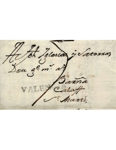 FA0852D, PREFILATELIA. 1788, 19 de junio. Sobrescrito circulado de Morella a San Martí. RRR