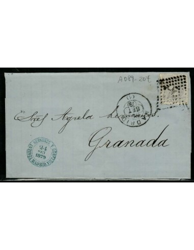 FA1457F, HISTORIA POSTAL. 1879, 24 de septiembre. Madrid a Granada