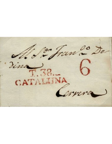 FA0776A, PREFILATELIA. 1842, 28 de octubre. Sobrescrito circulado de Tarrega a Cervera