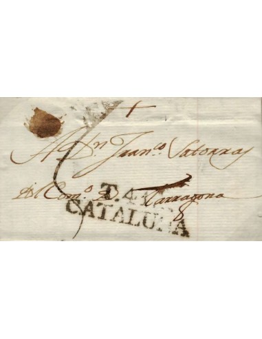 FA0776C, PREFILATELIA. 1802, 28 de diciembre. Sobrescrito circulado de Tortosa a Tarragona