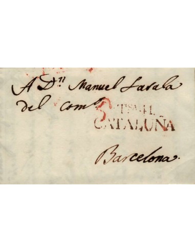 FA0776E, PREFILATELIA. 1831, 18 de julio. Sobrescrito circulado de Tortosa a Barcelona