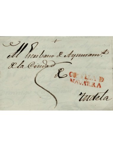 FA0777D, PREFILATELIA. 1836, 30 de junio. Sobrescrito circulado de Corella a Tudela
