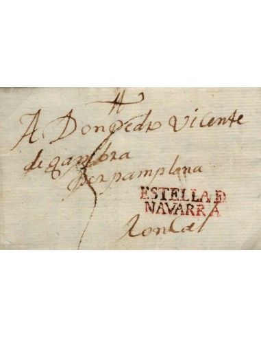 FA0777F, PREFILATELIA. 1807, 20 de marzo. Sobrescrito circulado de Estella a Roncal