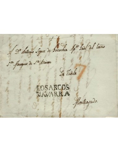 FA0777I, PREFILATELIA. 1832, 9 de diciembre. Sobrescrito circulado de Los Arcos a Monteagudo