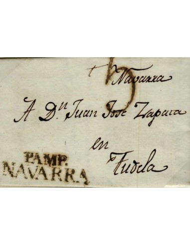 FA0778A, PREFILATELIA. 1820, 19 de enero. Sobrescrito circulado de Pamplona a Tudela