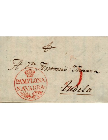 FA0778C, PREFILATELIA. 1826, 24 de mayo. Sobrescrito circulado de Pamplona a Tudela