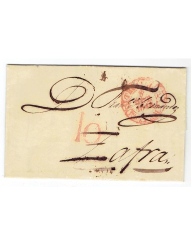 FA1818C, PREFILATELIA. 1848, 4 de octubre. Sobrescrito circulado de Trujillo a Zafra