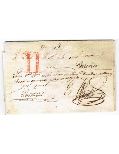 FA1822, PREFILATELIA. 1843, 22 de febrero. Plica judicial remitida de Ordenes a Coruña