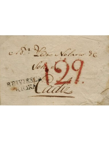 FA0780C, PREFILATELIA. 1826, 28 de octubre. Sobrescrito circulado de Briviesca a Cádiz