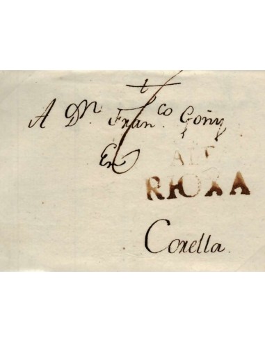 FA0780, PREFILATELIA. 1817, 19 de abril. Sobrescrito circulado de Alfaro a Corella