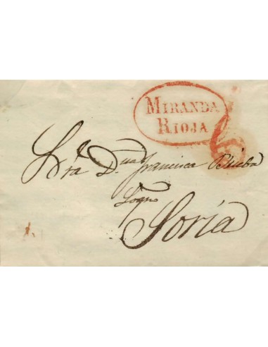 FA0781C, PREFILATELIA. 1840, 26 de mayo. Sobrescrito circulado de Miranda de Ebro a Soria