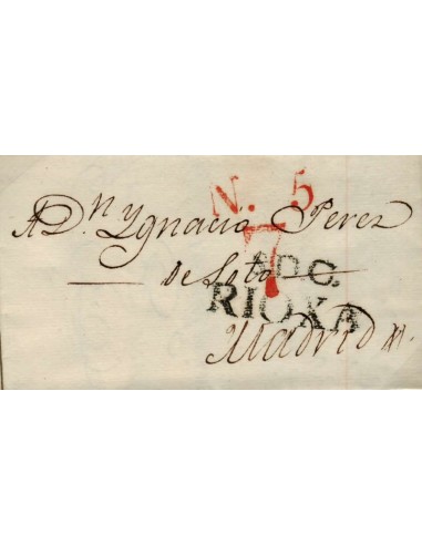 FA0781F, PREFILATELIA. 1832, 2 de diciembre. Sobrescrito circulado de Santo Domingo de la Calzada a Madrid