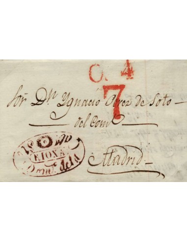 FA0781I, PREFILATELIA. 1841, 1 de octubre. Sobrescrito circulado de Santo Domingo de la Calzada a Madrid