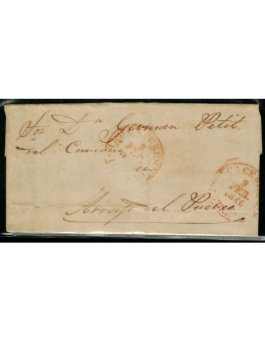 FA1668B, PREFILATELIA. 1846, 9 de febrero. Sobrescrito circulado de Cáceres a Arroyo del Puerco