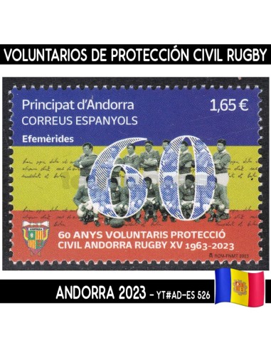 Andorra 2023. Voluntarios Protección Civil Rugby XV (MNH)