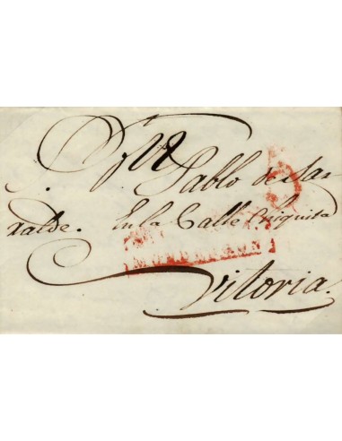 FA0783D, PREFILATELIA. 1840, 24 de enero. Sobrescrito circulado de Mondragon a Vitoria