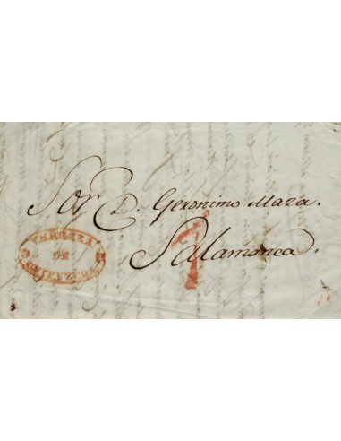 FA0783E, PREFILATELIA. 1840, 2 de marzo. Sobrescrito circulado de Vergara a Salamanca. RR