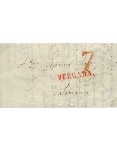 FA0783F, PREFILATELIA. 1841, 22 de marzo. Sobrescrito circulado de Vergara a Salamanca