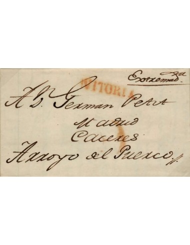 FA0783M, PREFILATELIA. 1840, 21 de octubre. Sobrescrito circulado de Vitoria a Arroyo del Puerco