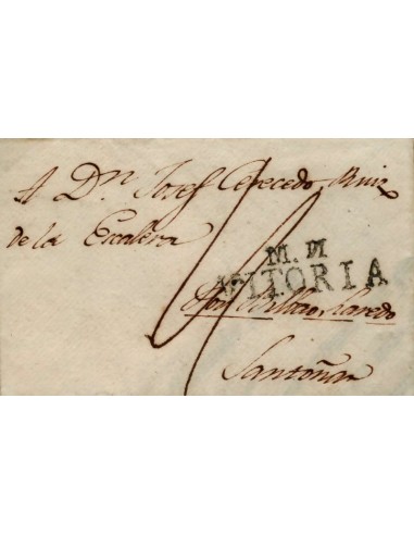 FA0783, PREFILATELIA. 1804, 22 de noviembre. Sobrescrito circulado de Mondragon a Santoña