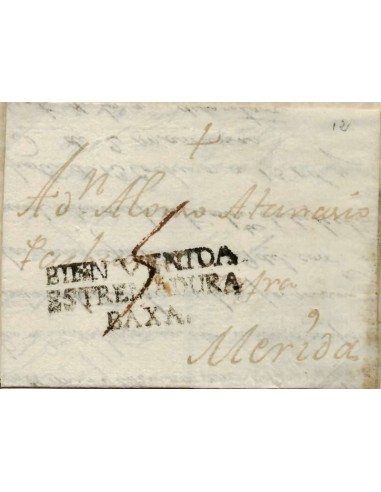 FA0788C, PREFILATELIA. 1840, 12 de mayo. Sobrescrito circulado de Bienvenida a Mérida