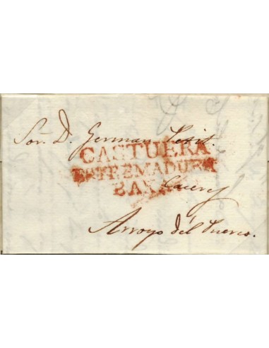 FA0789B, PREFILATELIA. 1840, 27 de junio. Sobrescrito circulado de Castuera a Arroyo del Puerco