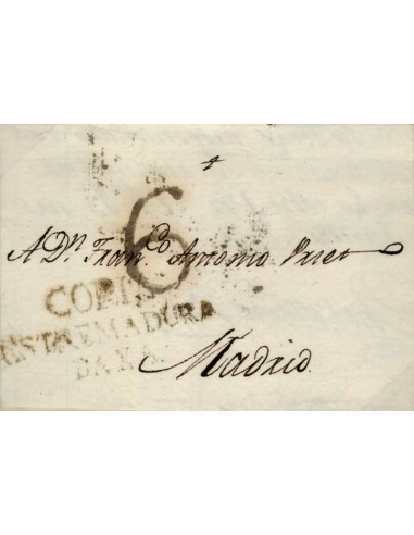 FA0789D, PREFILATELIA. 1804, 14 de marzo. Sobrescrito circulado de Coria a Madrid
