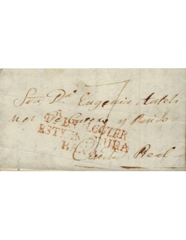 FA0790N, PREFILATELIA. 1835, 4 de diciembre. Sobrescrito circulado de Puebla de Alcocer a Ciudad Real