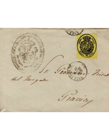 FA1074A, HISTORIA POSTAL. 1866, mes de marzo. Pliego oficial remitido de Valladolid a Pravia