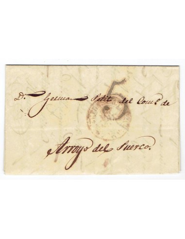 FA1799B, PREFILATELIA. 1845, 26 de mayo. Sobrescrito circulado de Puerto de Béjar a Arroyo del Puerco