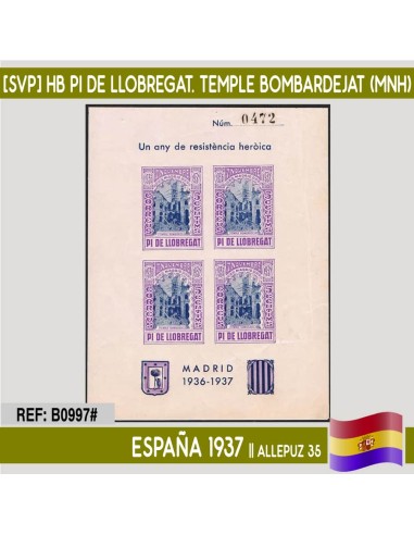 España 1937. HB Pi de Llobregat. Madrid 1936-1937 (MNH)