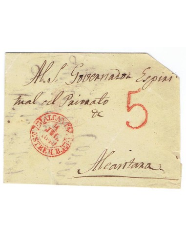 FA1802, PREFILATELIA. 1849, 11 de julio. Envuelta de carta circulada en Alcántara
