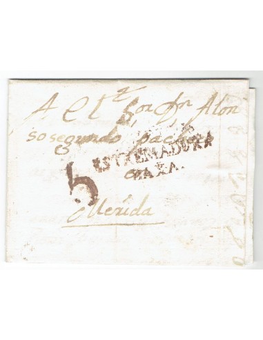 FA1803C, PREFILATELIA. 1819, 9 de marzo. Sobrescrito circulado de Puebla a Mérida