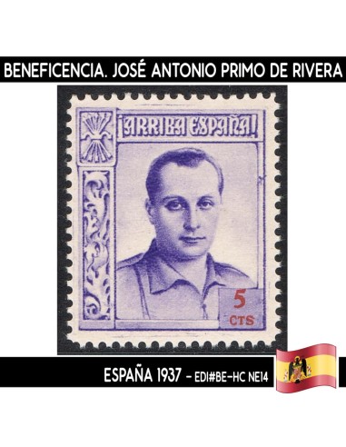 España 1937. Beneficencia. José Antonio, 5 cts (MNH)