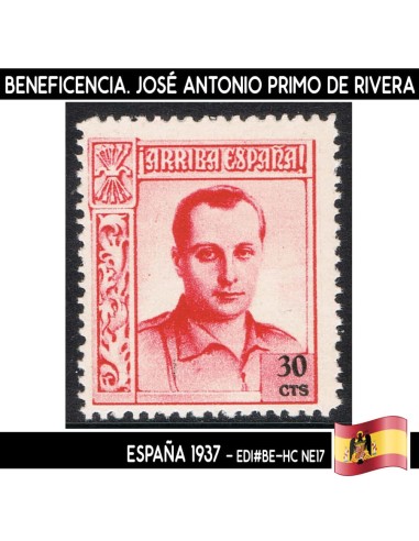 España 1937. Beneficencia. José Antonio, 30 cts (MNH)