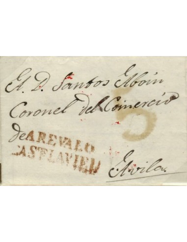 FA0792D, PREFILATELIA. 1819, 10 de febrero. Sobrescrito circulado de Arévalo a Ávila