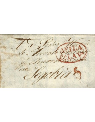FA0792F, PREFILATELIA. 1837, 23 de noviembre. Sobrescrito circulado de Ávila a Segovia