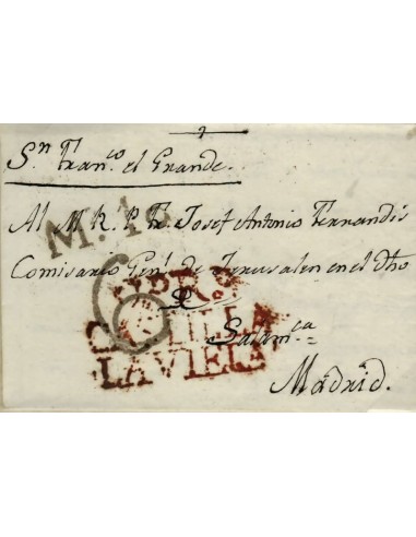 FA0792P, PREFILATELIA. 1826, 6 de marzo. Sobrescrito circulado de Ciudad Rodrigo a Madrid