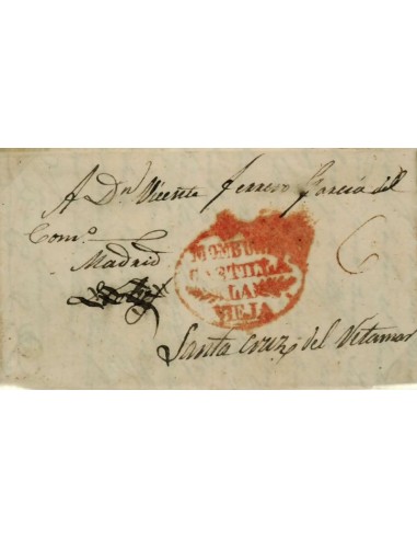 FA0793E, PREFILATELIA. 1843, 11 de septiembre. Sobrescrito circulado de Mombuey a Santa Cruz del retamar
