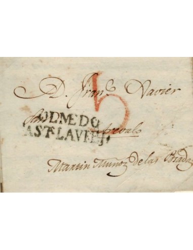 FA0793G, PREFILATELIA. 1819, 11 de diciembre. Sobrescrito circulado de Olmedo a Martín Muñoz de las Posadas