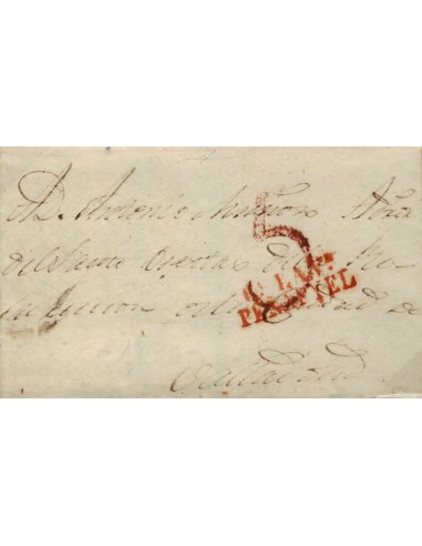FA0793M, PREFILATELIA. 1831, 2 de agosto. Sobrescrito circulado de Peñafiel a Valladolid