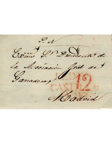FA0793, PREFILATELIA. 1841, 30 de julio. Sobrescrito circulado de Ledesma a Madrid