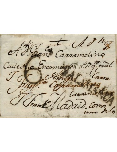 FA0794A, PREFILATELIA. 1807, 23 de septiembre. Sobrescrito circulado de Salamanca a Madrid