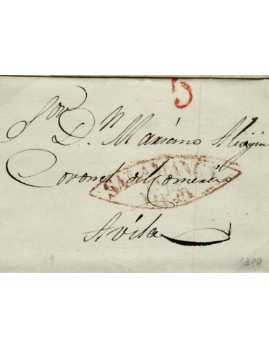 FA0794C, PREFILATELIA. 1840, 16 de abril. Sobrescrito circulado de Salamanca a Ávila