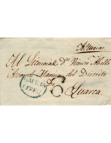 FA0797R, PREFILATELIA. 1834, 7 de julio. Sobrescrito circulado de Ferrol a Luarca