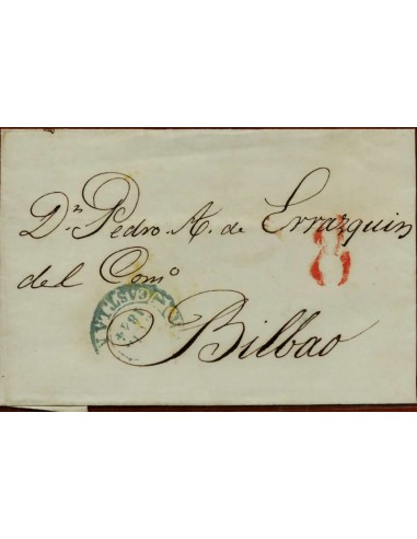 FA1673A. PREFILATELIA. 1844. Sobrescrito circulado de Madrid a Bilbao