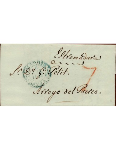 FA1673B. PREFILATELIA. 1843, 6 de abril. Sobrescrito circulado de Madrid a Arroyo del Puerco